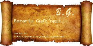 Berariu Gyöngyi névjegykártya